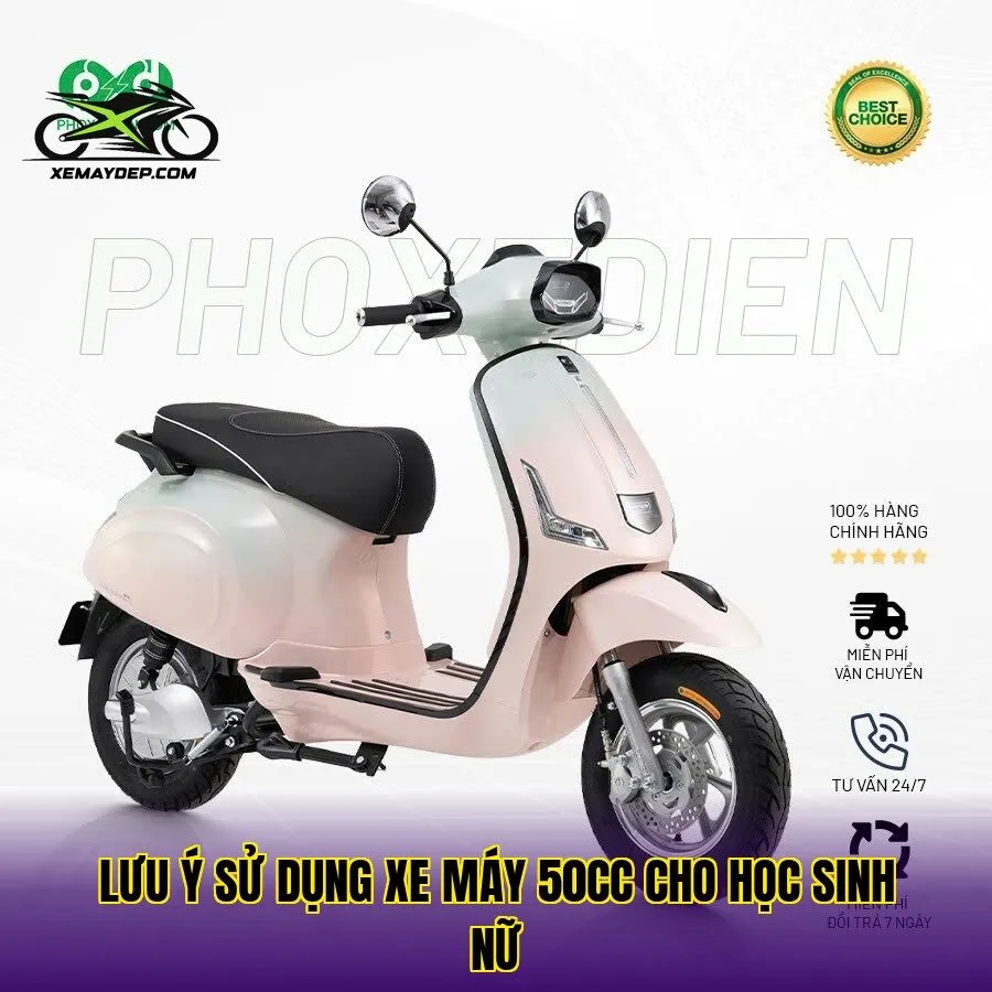 Lưu ý sử dụng xe máy 50cc cho học sinh nữ