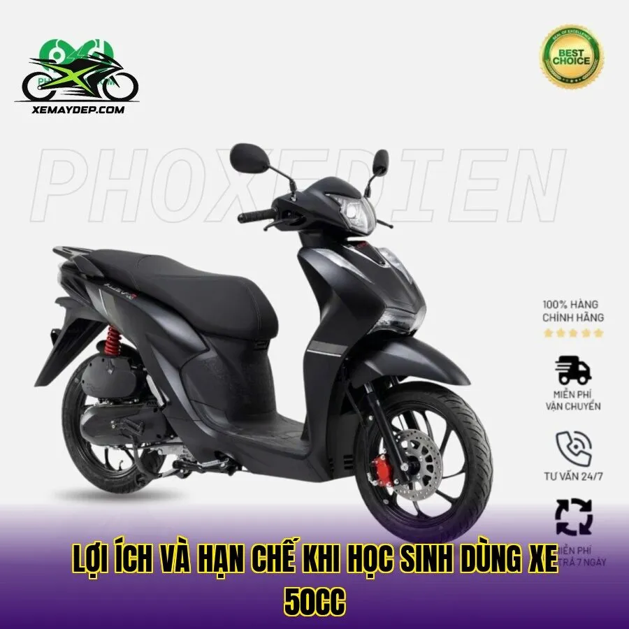 Lợi ích và hạn chế khi học sinh dùng xe 50cc