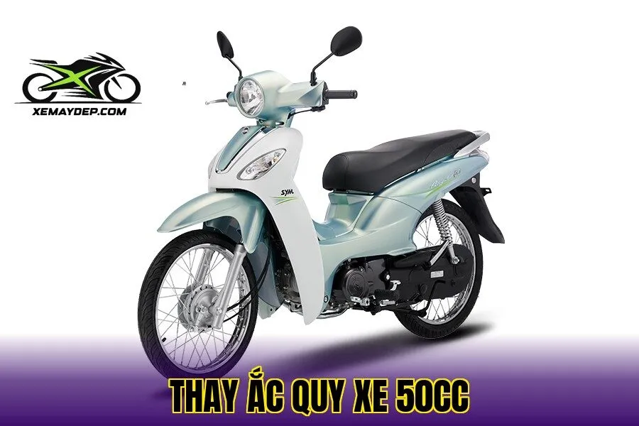 thay ắc quy xe 50cc